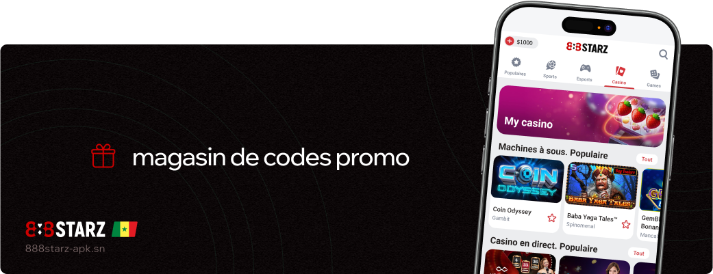 Magasin de codes promo 888starz Apk Sénégal