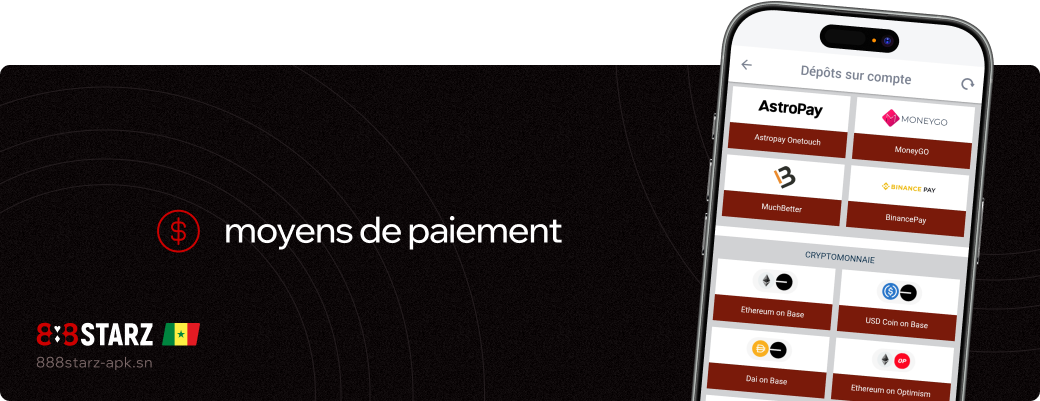 Moyens de paiement 888starz Apk Sénégal